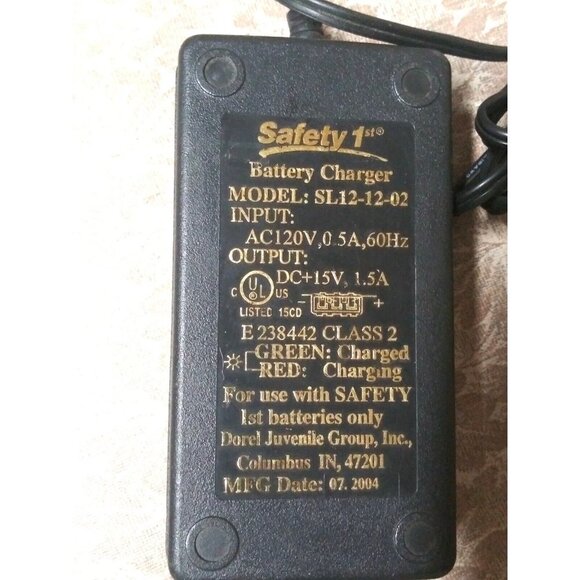 Safety 1st Battery Charger Safety1st 15V Toy Transformer SL12-12-02 Black EUC - Picture 2 of 6